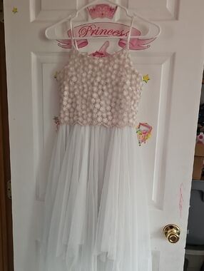 Zhenzi White Dress with Rose Gold Logo Stitching